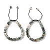 8mm Round Natural Tree Agate Braided Bead Bracelets BJEW-C067-01B-01-1