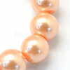 Baking Paint Pearlized Glass Pearl Round Bead Strands HY-Q330-8mm-18-3