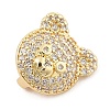 Brass Micro Pave Cubic Zirconia Slide Charms ZIRC-I068-04G-A-2