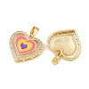 Brass Micro Pave Clear Cubic Zirconia Pendants CU-CBA415D-07G-01-2