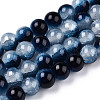 Crackle Baking Paint Imitation Jade Glass Beads Strands DGLA-T003-10mm-15-1