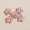 15Pcs Printed Resin Beads RESI-CJC0006-036D-1