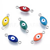 304 Stainless Steel Enamel Connector Charms STAS-N092-179-2