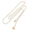 304 Stainless Steel Star Lariat Slider Necklaces NJEW-R026-14G-4
