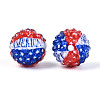 Independence Day Opaque Acrylic Round Beads OACR-T029-07D-2