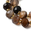 Natural Banded Agate Beads Strands G-D105-B13-3