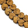Electroplated Natural Lava Rock Beads Strands G-K388-04B-02-2