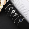 6Pcs 6 Styles Alloy Link & Chain Bracelet Set FS-WG1CF16-01-1