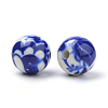 Opaque Flower Printed Acrylic Beads LS-MACR-S271-10mm-06-2