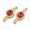 Brass Micro Pave Clear Cubic Zirconia Fold Over Clasps KK-U043-54G-01-1