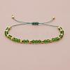 Glass & Brass Round Beads Braided Bead Bracelets RD6595-5-1