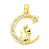 Brass Micro Pave Clear Cubic Zirconia Pendants FIND-Z044-03G-1