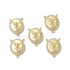 Eco-Friendly Rack Plating Brass Micro Pave Cubic Zirconia Chandelier Components Links KK-F845-11G-4