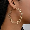 Alloy Branch Flower Big Hoop Earrings for Women WGC29F5-01-4