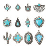 24Pcs 12 Styles Synthetic Turquoise Pendants FIND-TA0001-79-11