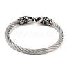 Viking 304 Stainless Steel Open Cuff Bangles for Men BJEW-U001-06D-AS-3