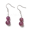 Natural Gemstone Calabash Dangle Earrings with 925 Sterling Silver Pin for Women EJEW-G287-06-2