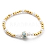 Brass Beaded Stretch Bracelets for Women BJEW-G736-03A-4