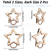 4Pcs 2 Styles Zinc Alloy Spring Gate Rings FIND-GF0007-56KCG-2