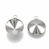 Tarnish Resistant 201 Stainless Steel Pendant Rhinestone Settings STAS-S057-41B-2