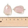 Natural Rose Quartz Faceted Connector Charms G-F763-02G-06-3