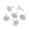 Tarnish Resistant 316 Surgical Stainless Steel Flat Round Blank Peg Stud Earring Settings STAS-R073-06B-3