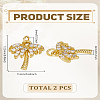 2Pcs Brass Micro Pave Grade AAA Cubic Zirconia Charms ZIRC-LP0001-34-2