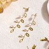 Fringed Plastic Pearl Leaf Stud Earrings for Elegant Ladies Party Jewelry NT4141-2