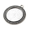 Tibetan Style Zinc Alloy Pendant Cabochon Settings TIBEP-M004-08AS-RS-2