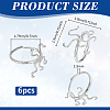 6Pcs Adjustable Brass Ring Components FIND-PH0038-31C-2