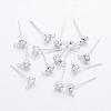 Silver Color Plated Brass Post Earring Findings X-EC592-S-1