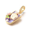 Brass Micro Pave Cubic Zirconia & Enamel Pendants KK-R222-16G-01-2