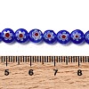 Handmade Millefiori Glass Flat Round Bead Strands LK-P011-22-4