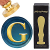 Brass Wax Seal Stamp with Wood Handle AJEW-WH0412-0302-1