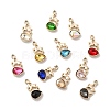 UV Plating Alloy Glass Pendants PALLOY-M209-03G-1
