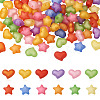 100Pcs 2 Style Frosted Acrylic Beads FACR-BT0001-01-2