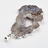 Natural Geode Agate Pendants G-G950-02P-4