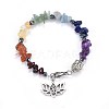 Natural & Synthetic Mixed Stone Charm Bracelets BJEW-JB04267-2