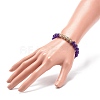 4Pcs 4 Style Natural Mixed Gemstone & Glass Cube Beaded Stretch Bracelets Set for Women BJEW-JB08855-3