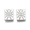 Ion Plating(IP) Brass Micro Pave Clear Cubic Zirconia Charms KK-C005-12P-2