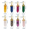 Natural Mixed Gemstone Pointed Pendants G-CJ0001-30-2