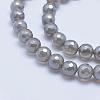 Electroplated Natural Grey Agate Beads Strands G-G724-6mm-3