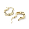 Twist Rhombus Brass with Cubic Zirconia Hoop Earrings EJEW-Q811-29G-2