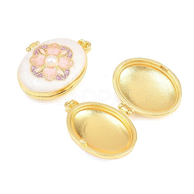 Brass Locket Pendants KK-D232-01G-04-1