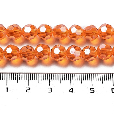 Electroplate Transparent Glass Beads Strands EGLA-A035-T8mm-A05-1