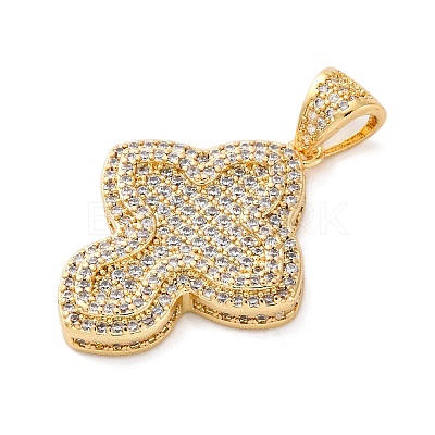 Brass Micro Pave Cubic Zirconia Pendants KK-S510-48G-04-1