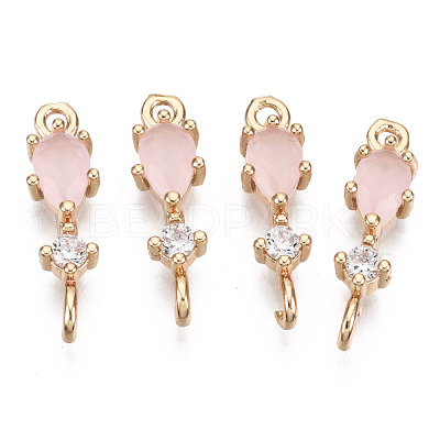 Brass Micro Pave Cubic Zirconia Links Connectors X-KK-R111-007-A07-1