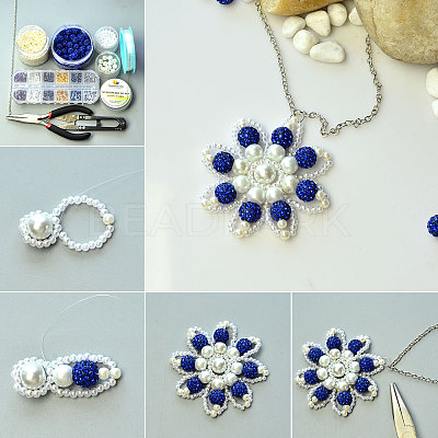 10mm Disco Ball Clay Beads Sapphire Pave Rhinestones Spacer Round Beads RB-PH0003-10mm-10-1