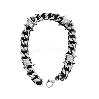 Hip-hop 304 Stainless Steel Cuban Link Chains Bracelets for Men Women FS-WGE9529-01-1