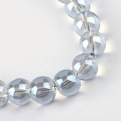 Electroplate Glass Beads Strands EGLA-Q062-8mm-A07-1
